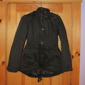 Guess Army Green Heavy Zip up Coat